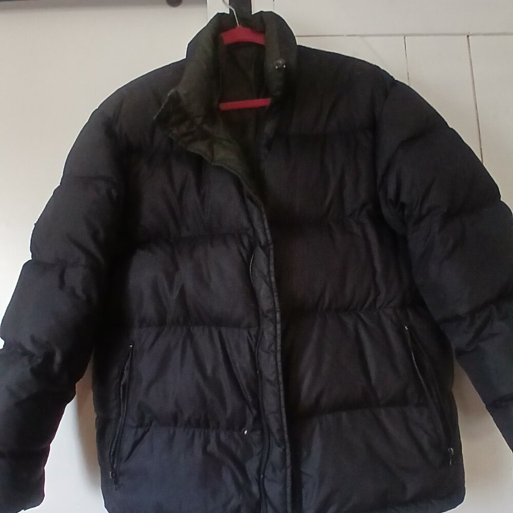 Lands End Black Puffer Down Jacket-Size L